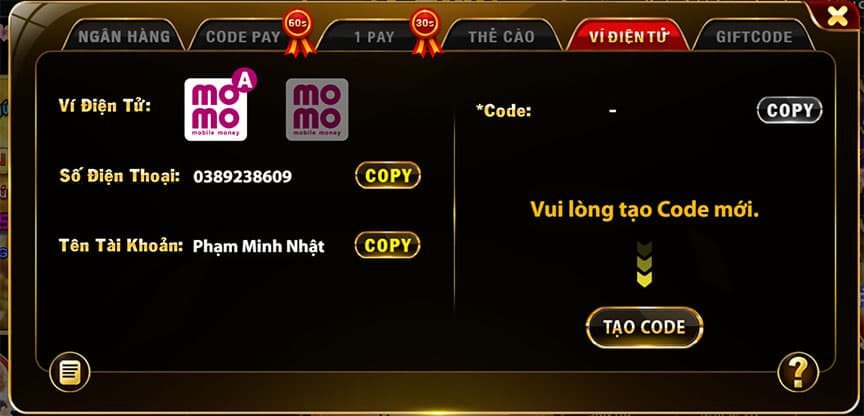 nạp tiền go88