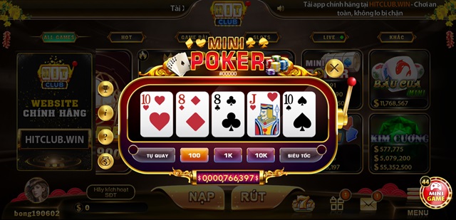 Hướng Dẫn Chơi Mini Poker Hitclub - Cơ Hội Rinh Thưởng Lớn